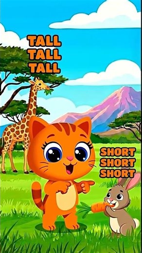 Kitty Cat opposite Words #shorts #kids #cat #funlearning #kidssong #nurseryrhymes