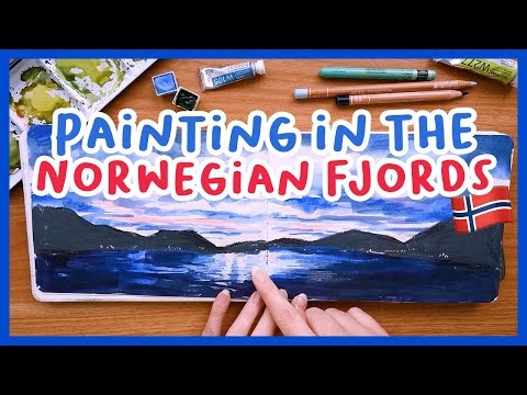 My travel sketchbook from Norway 🇳🇴 + my painting process! 🎨