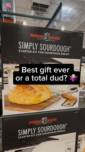 New sourdough find at Costco 👀 This Simply Sourdough Starter Kit by Nordic Ware is $69.99 and includes an aluminized steel baking pan (kind of like a Dutch oven, but much lighter), a bread lame, Danish whisk, silicone baking mat, starter jar, bench scraper, and a little info booklet. I’ve seen it for $100 online, so buying it at Costco is the way to go! Here’s my honest take 👇 ✅ Great for gifting — everything’s packaged together ✅ The brand makes quality products. I love @nordicwareusa ✅ Light