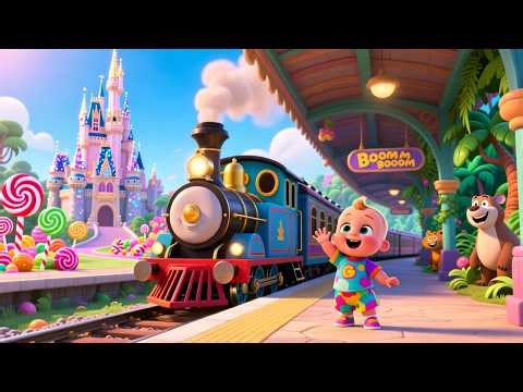 Boom Boom Train Fun Day 🚂🎉 | Kids Train Song | Learn Vehicles and Sounds