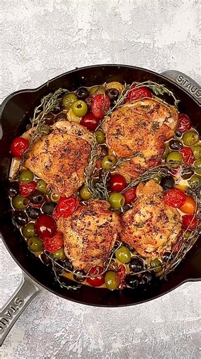 Chicken Provencal or Poulet à la Provençale, as it’s called in France, brings many tasty summer ingredients together, such as ripe tomatoes, olives, plenty of herbs and garlic, of course! Comment CHICKEN to get the recipe link | What's in the Pan