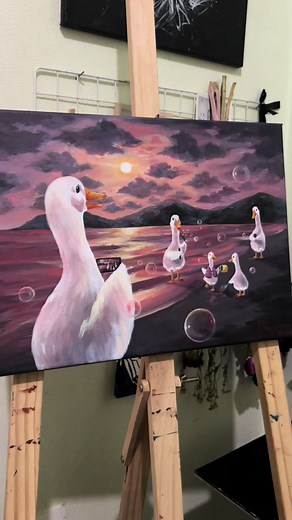 Duck the Series มาแล้วว ภาพนี้ชื่อว่า Bubble sea #น้องเป็ด #duck #painting