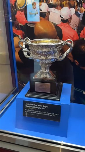 International Tennis Hall of Fame on Instagram: "Visit the museum and experience Australian Open history up close 🎾🏆 On display now is Pete Sampras’ 1997 Australian Open trophy, a title that marked his return to the top and the beginning of a season that defined his dominance."