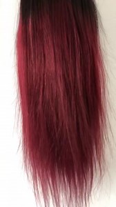 Ponytail Extension Drawstring Straight Ombre Human Hairpiece 1B/99J Black to Burgundy 22" Short Hair for Black Women