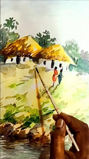 How to draw Landscape Scenery #art #watercolor #scenery #draw #viral #tutorial #ytshorts