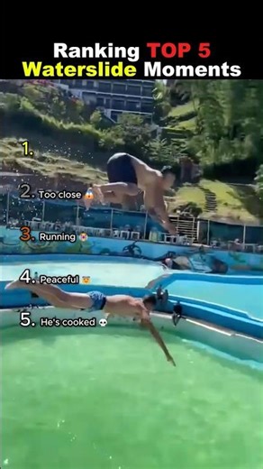 Ranking TOP 5 Funny Waterslide Moments #usa