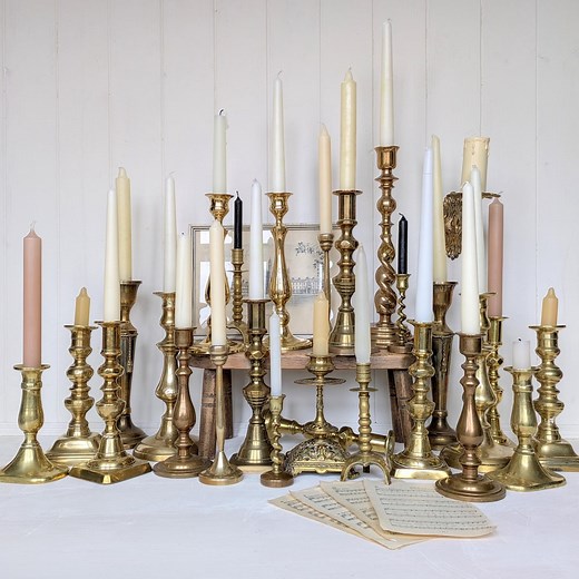 Antique Brass Candlesticks. Vintage Brass Candle Holder / Large & Small / Barley Twist. Victorian to Mid Century Ornate Brass Candlestick. - Etsy