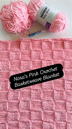 Daisy Farm Crafts | Nora’s Pink Crochet Basketweave Blanket! Free pattern and video tutorial on daisyfarmcrafts.com 🌼 | Instagram