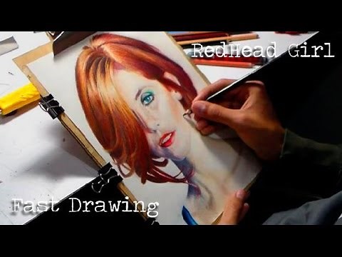 Fast Drawing: Redhead Girl - Color Portrait