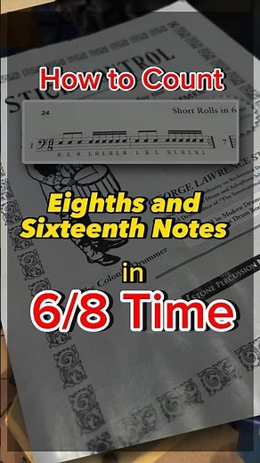 Counting eighth & sixteenth notes in 6/8 time signature from the classic Stick Control book #shorts
