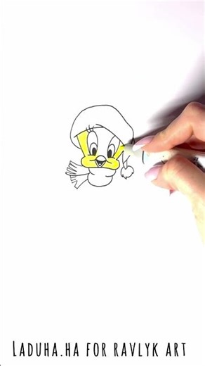🐤💛 Tweety from Looney Tunes 🎬 Classic Cartoon Art 🎨🔔 #shorts #drawing #RavlykArt