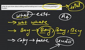what do you know about editing and formatting text in word proc... | Filo