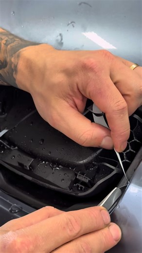 Wrap Meisters on Instagram: "Finishing up Ultra Gloss Metallic Grey Color PPF around this Gas Cap on BMW M8 Competition #WrapMeisters"