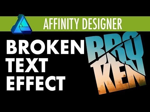Affinity Designer Tutorial - How to create a broken text effect.