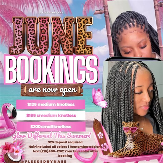 Text (216)400-1262 for information on a appointment or follow @fleekedbynaee on instagram an click the link in the bio located in the Euclid Ohio area ! #clevelandbraider #clevelandstylist📍 #knotlessbraids #clevelandlashtech #fyp