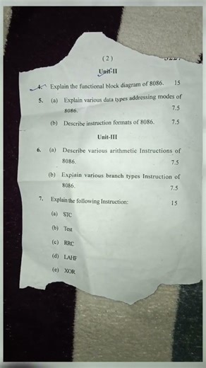 MDU | Microprocessor | December 2025 | Question Paper | BTech CSE 5th Semester | #exam