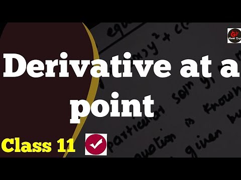 Derivative at a Point | Differentiation at a Point | Derivative at a Point Formula