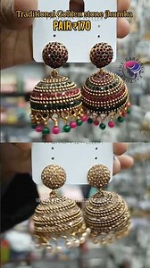 Traditional Golden Jhumka | Stone Jhumka | The earrings factory ® #jhumka #earrings