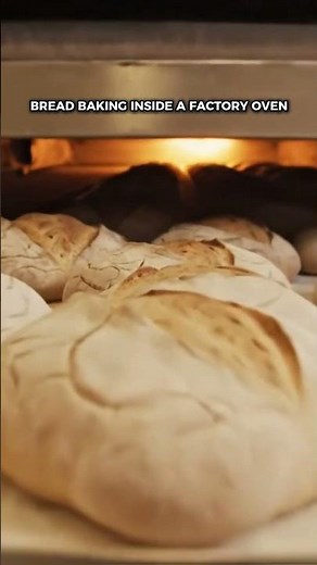 Bread Baking Process Inside a Factory