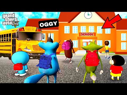OGGY GOING TO SCHOOL WITH JACK IN GTA 5 (GTA 5 MODS)
