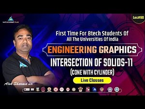 #80 ENGINEERING GRAPHICS ( Intersection Of Solid -11 ) | FOR ALL UNIVERSITIES EXAM | BY ALOK SIR