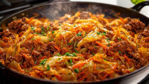 Seriously I could eat this ground beef and cabbage every day! It’s that good