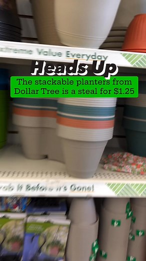 Getting ready for spring planting💚💚How cool are these stackable planters from Dollar Tree. Three planters in one!! | Amy Thrifting