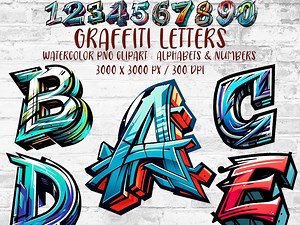 Graffiti Alphabet: Urban Dripping Font, PNG Clipart (digital Download) - Etsy