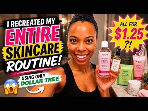 I Recreated My Entire Skincare Routine Using ONLY Dollar Tree Skincare Products... I Was SHOCKED! 😳
