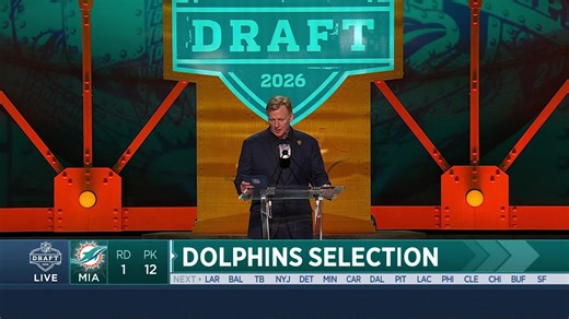 Dolphins select Kadyn Proctor with No. 12 pick in 2026 draft