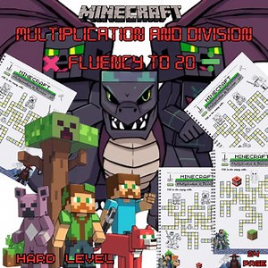 Multiplication and Division Fluency to 20 Part#3 Minecraft Cross Math Puzzle
