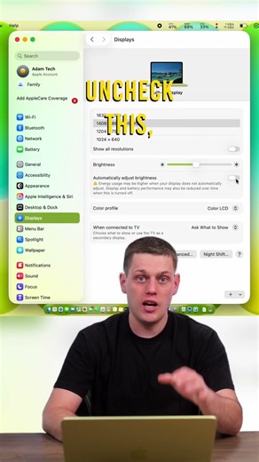 How to Disable Automatic Screen Brightness on Macbook