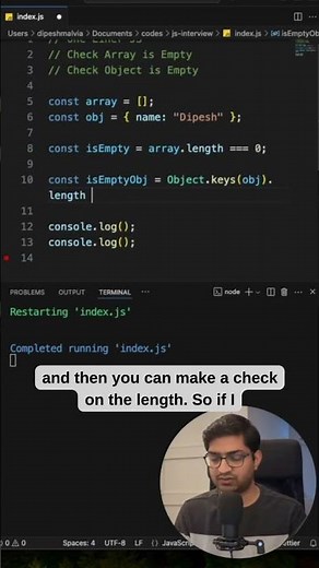 JavaScript Interview - Check If Arrays and Objects are Empty