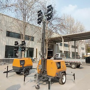 [Hot Item] 5m 7m 9m LED Diesel Generator Manual Lighting Tower Electric Hydraulic Lifting Portable Light Tower Outdoor Mobile Light Tower