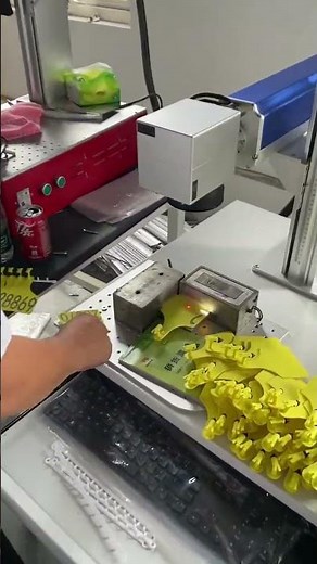 Laser marking machine engraving cattle ear tags #lasermarkingmachine