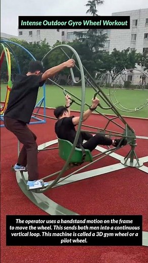 Intense Outdoor Gyro Wheel Workout