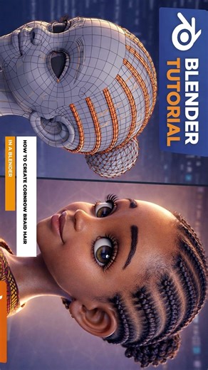 How to Make Cornrow Braids in Blender | Step-by-Step 3D Tutorial #CornrowHair #3DHair #Braids