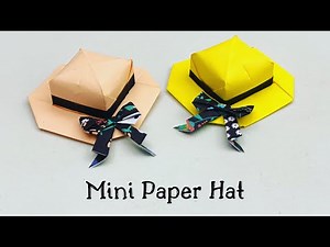 DIY MINI PAPER HAT / Paper Crafts For School / Paper Craft / Easy kids craft ideas / Origami Hat
