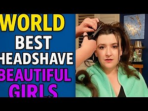 Headshave Beautiful Girls Lady barber salon..