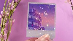 Holographic Aesthetic Sticker: Lofi Sky | Polaroid Stickers | for Planners Water Bottles Laptops | Die Cut | Dreamy Vibes - Etsy