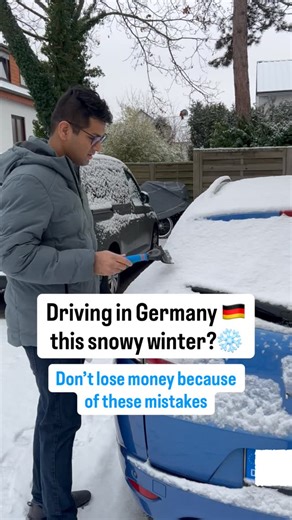 🇩🇪 Don’t let the snow drain your wallet! Germany’s winter rules aren’t just suggestions—they are strictly enforced. Here’s what it will cost you in 2026: • Snow on Roof: €25 (It can fly off and hit others!) • Peephole Driving: €10-€30 (Clear ALL windows or stay home) • Dirty Plates: €5 (License plates must be legible) • Idling: €80 (Environment & noise laws—it’s illegal to “warm up”) • Tires: €60 and 1 point (Must have the Snowflake/Alpine symbol) Stay safe and keep your money. 🧤🚗 | Ankit in