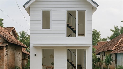 7 Model Rumah 2 Lantai Gaya Scandinavian Sederhana di Kampung, Fungsional dan Berkelas