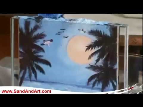 Painting by colored sand art / How to do crafts