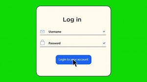 Log in animation with successful message green screen chroma key 4k, 60 fps, Ultra HD, High Quality video. login form fill up animation.