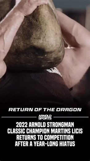 The Return of the Dragon 🐉 After a year-long hiatus, 2022 Arnold Strongman Classic Champion Martins Licis returns to the stage in Columbus! 💪 🎟️ Click here for tickets, the official Arnold Sports app, and the full event floor plan: https://linktr.ee/ArnoldSports | Arnold Sports Festival