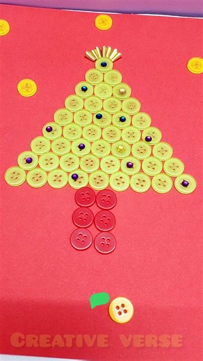 😮kya apne kabhi buttons se Christmas Tree banaya hai? | Button Art Christmas Tree 🎄 | #versecreative