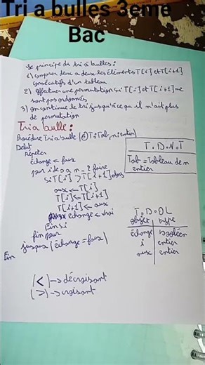 "Tri à bulle | Principe et Procédure (شرح مبسط)"