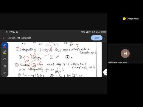 Revision Class - Differential Eqns & Laplace Transformation(Exact Equations) - UG TRB Maths 2