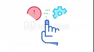 error in automated settings Icon Animation. color error in automated settings animated icon on white background