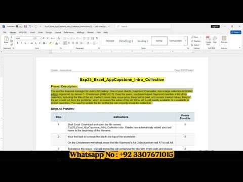 Exp25 Excel Application Capstone | Intro Collection | Complete Overview & Setup | Excel 365/2021